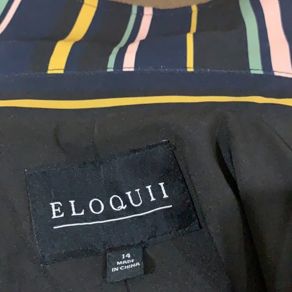 ELOQUII Striped tie waist blazer Jacket - Picture 10 of 10